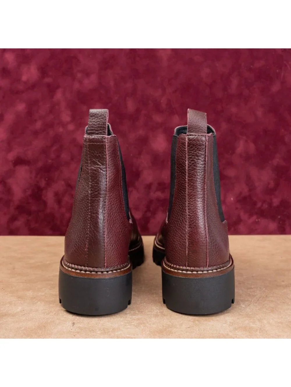 Caslon Women Miller Burgundy Leather Water Resistant Chelsea Boots Sz 9